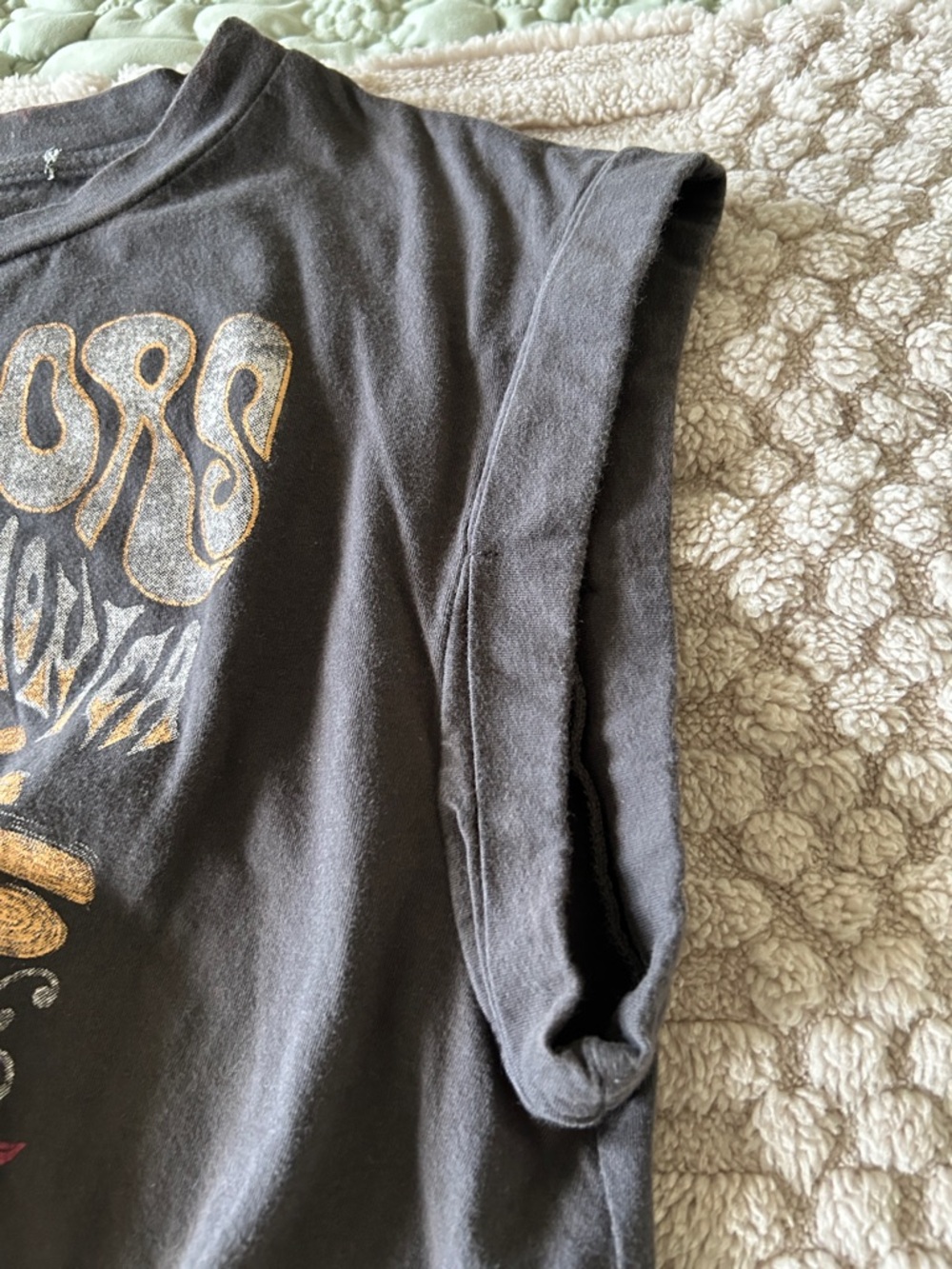 The Doors Graphic Tie-Front Crop Tee - Black with Gold & Pink Print - Picture 4 of 8